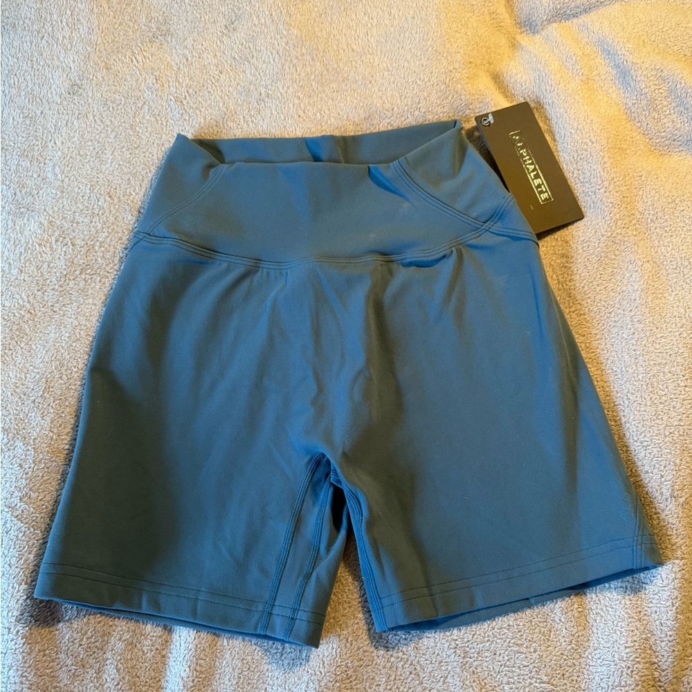 Alphalete Aura 5” Blue Shorts High-Waisted Performance